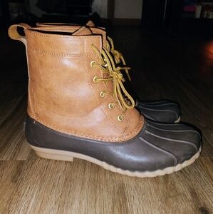 London Fog Tan and Brown Duck Boots